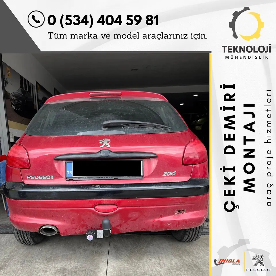 Peugeot 206 çeki demiri montajı 1