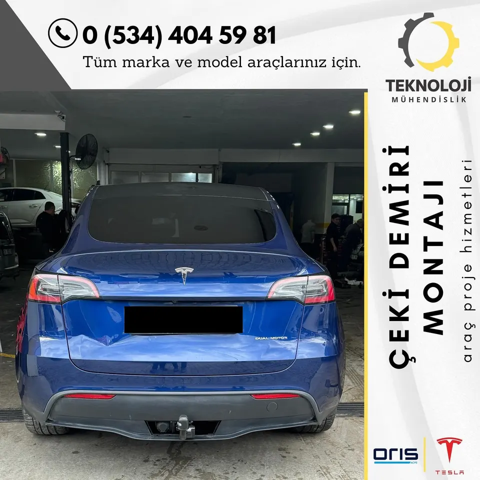 Tesla Modely çeki demiri montajı 1